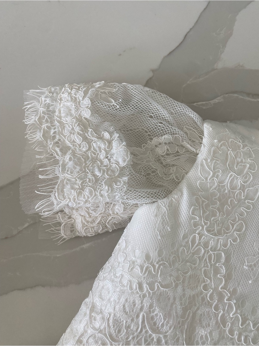White Lace Infant Dress and Bonnet Set - Classic Baptism Attire - Picture 9 of 16